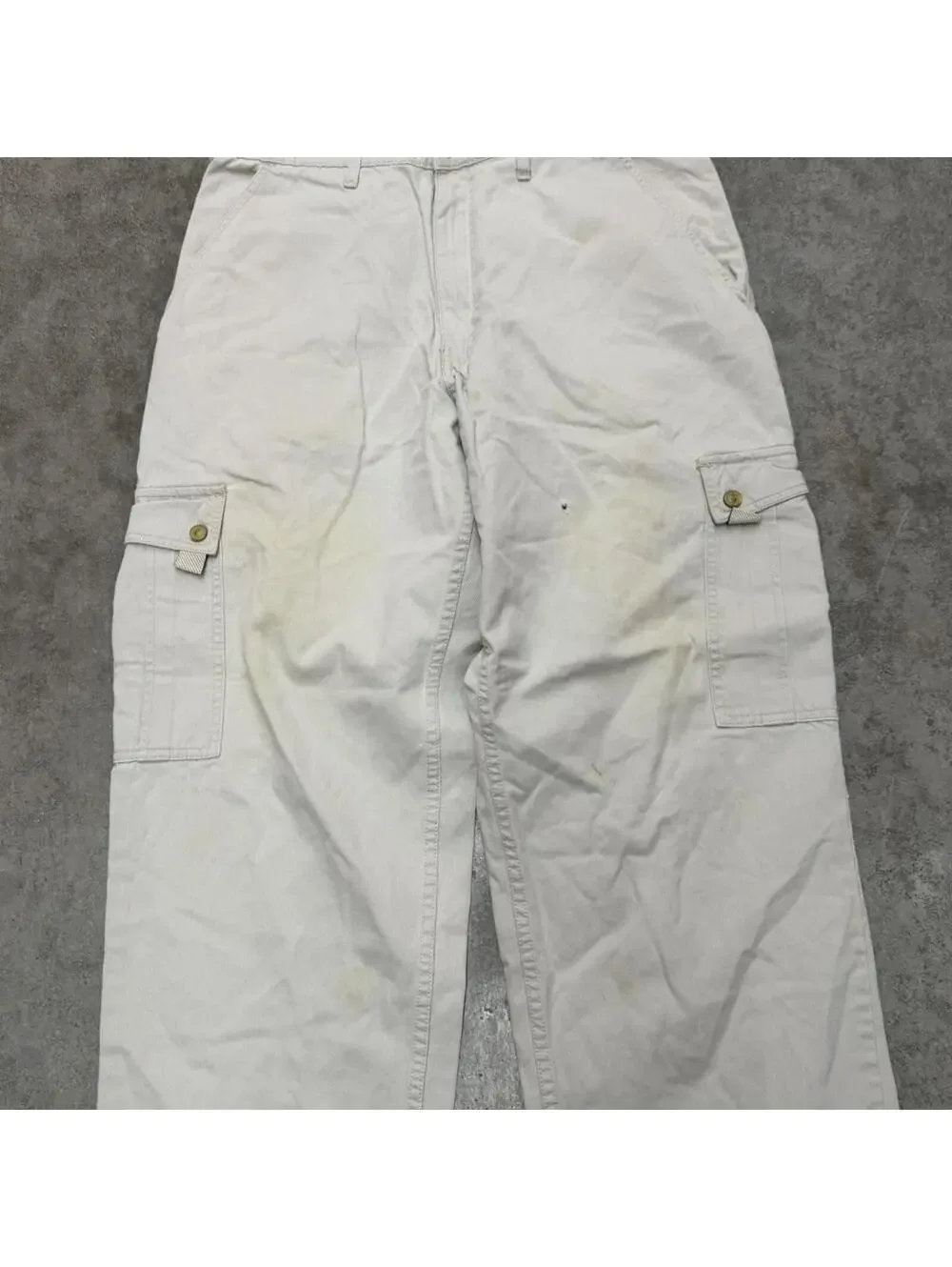 vintage levis silver tab khakis beige relaxed baggy fit cargo pants size 34 x 30